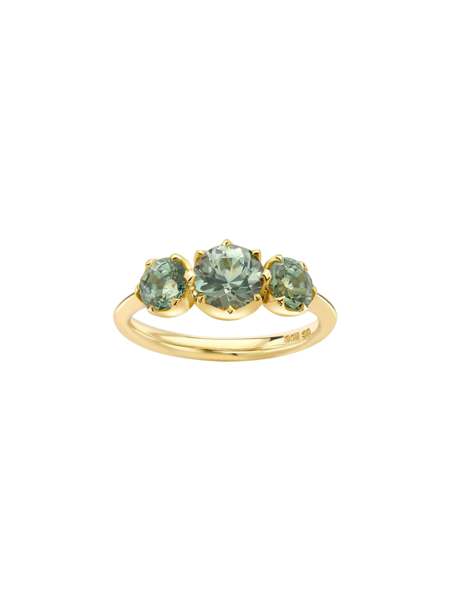 Elyhara green sapphire medium trilogy ring